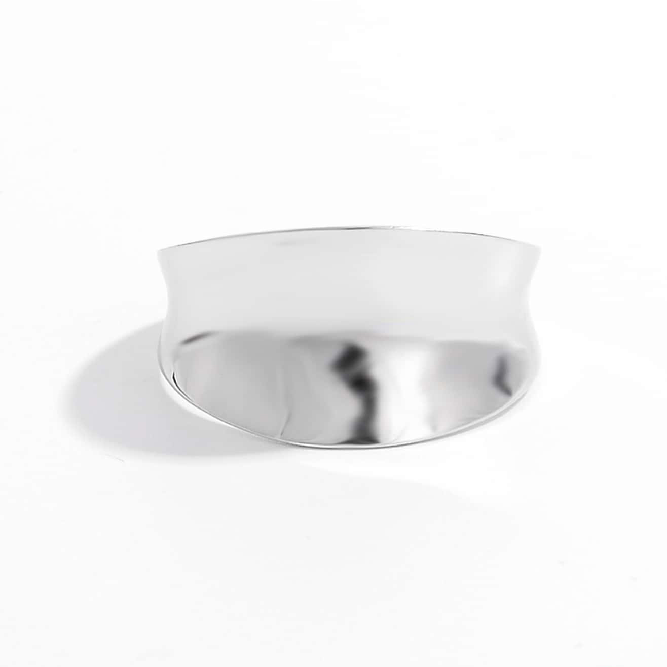 Sterling Silver White Gold Plated Simple Style Solid Color Classic Style Plating Round Solid Color Rings display picture 1