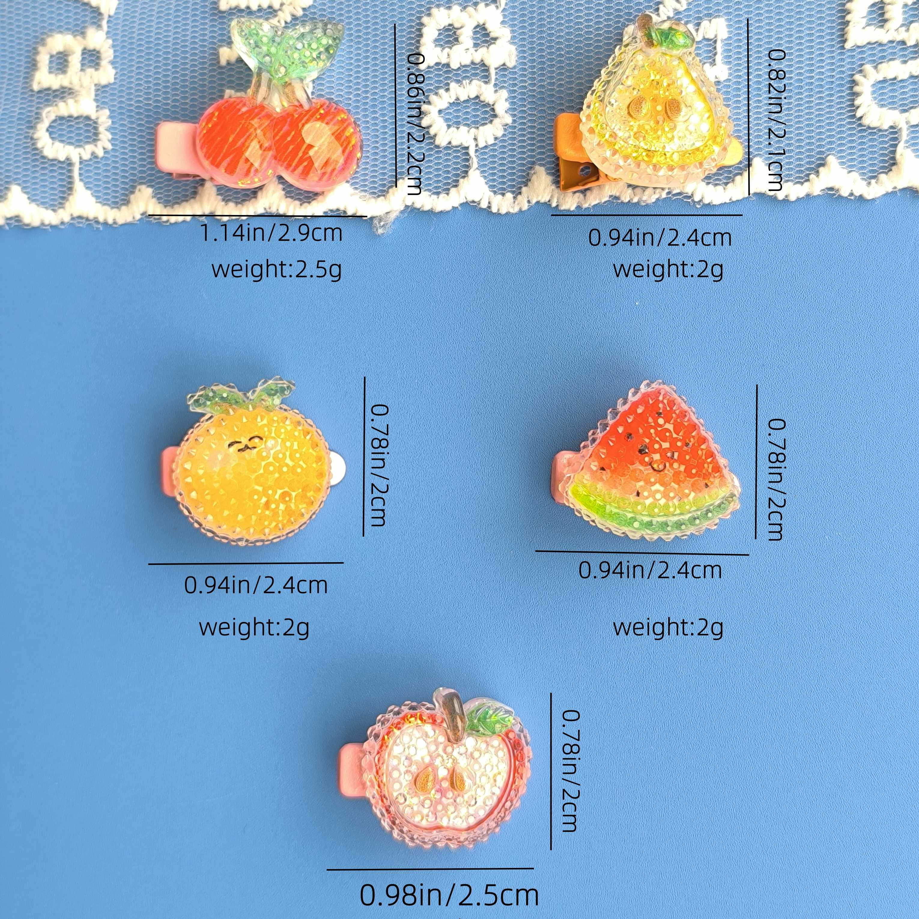 Girl'S Cartoon Style Cute Shiny Fruit Synthetic Resin Fruit Three-dimensional Resin Hair Clip display picture 1