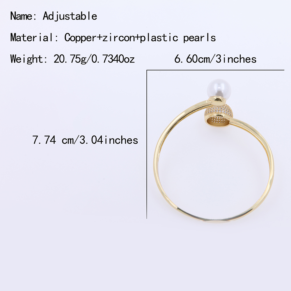 Wholesale Jewelry Elegant Vacation Modern Style Solid Color Plastic Copper Zircon 18K Gold Plated Plating Inlay Bangle display picture 1