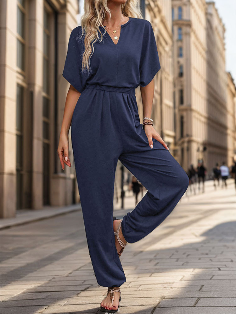 Women's Holiday Daily Date Streetwear Solid Color Full Length Dolman Sleeve Jumpsuits display picture 13