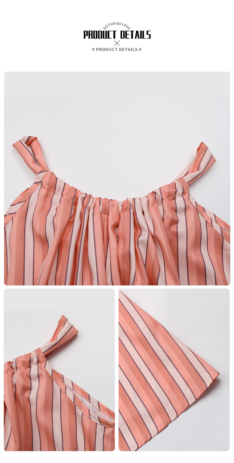 Women's Strap Dress Vacation V Neck Printing Stripe Sleeveless Stripe Midi Dress Holiday Beach display picture 6