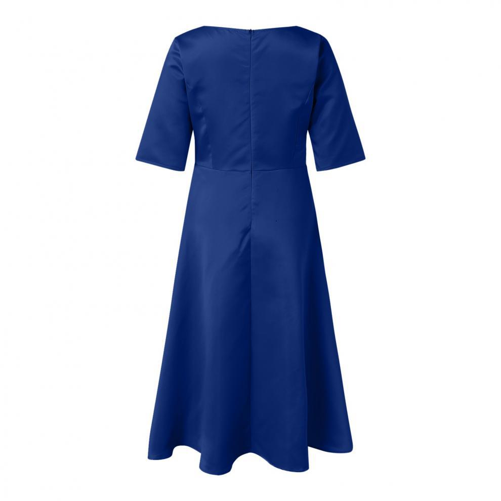 Women's Swing Dress Streetwear V Neck 3/4 Length Sleeve Solid Color Midi Dress Banquet Daily display picture 3