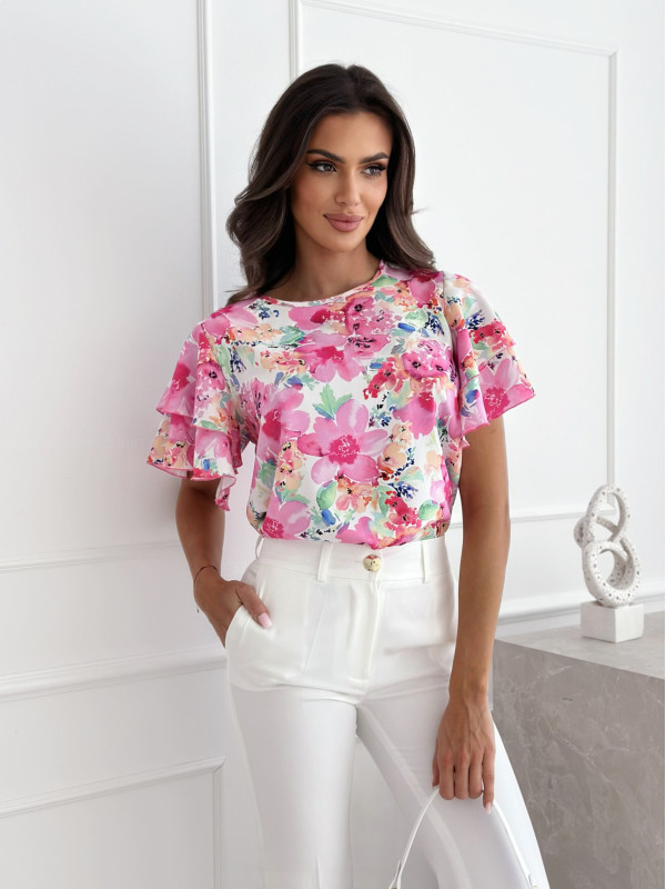 Women's Blouse Short Sleeve T-Shirts Vacation Ditsy Floral display picture 2