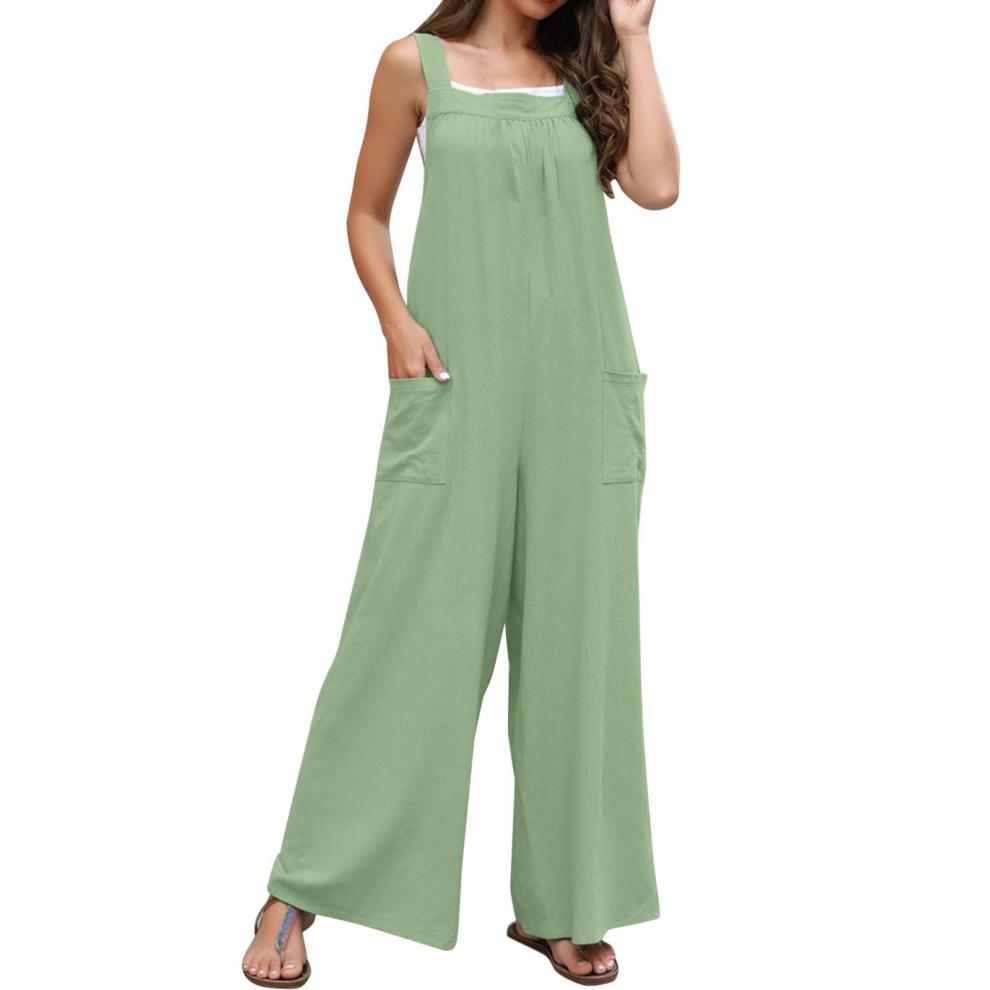 Women's Holiday Daily Simple Style Solid Color Full Length Pocket Jumpsuits display picture 6