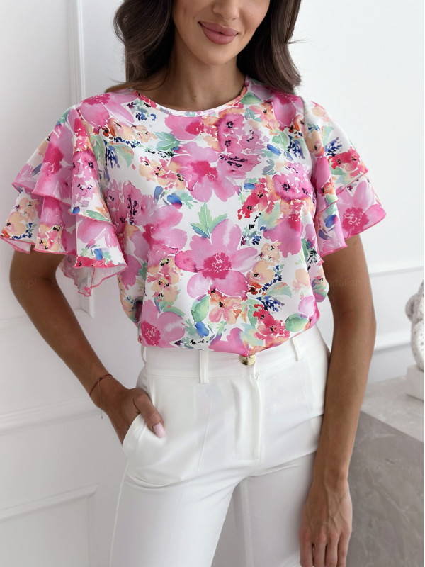 Women's Blouse Short Sleeve T-Shirts Vacation Ditsy Floral display picture 4