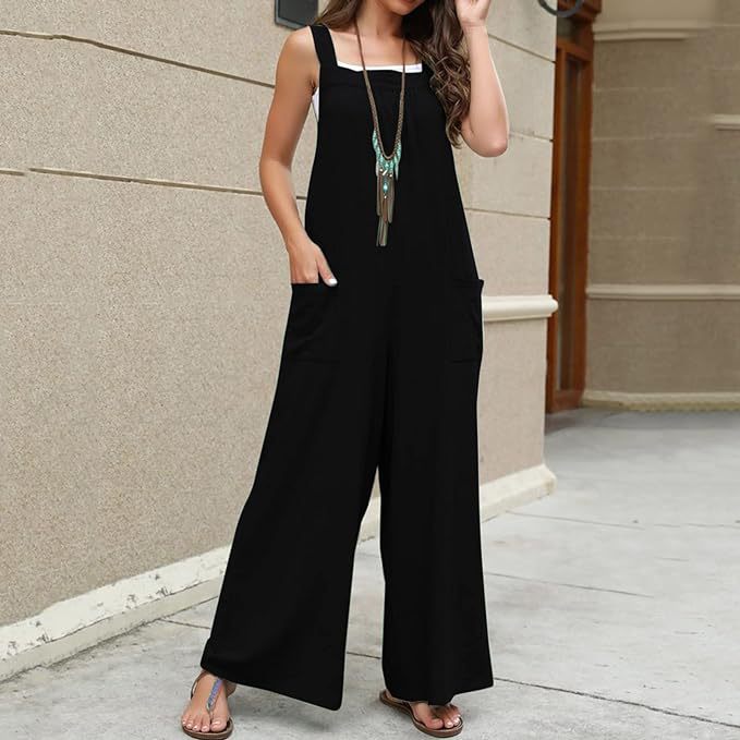 Women's Holiday Daily Simple Style Solid Color Full Length Pocket Jumpsuits display picture 8