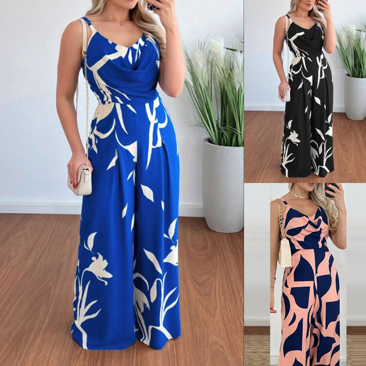Women's Holiday Daily Beach Streetwear Printing Full Length Jumpsuits display picture 1