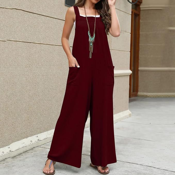 Women's Holiday Daily Simple Style Solid Color Full Length Pocket Jumpsuits display picture 11