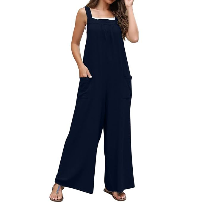 Women's Holiday Daily Simple Style Solid Color Full Length Pocket Jumpsuits display picture 18