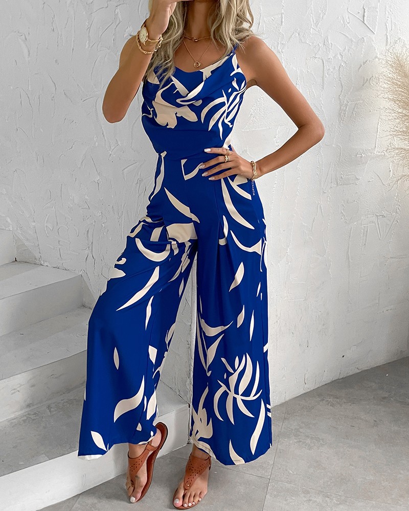 Women's Holiday Daily Beach Streetwear Printing Full Length Jumpsuits display picture 8