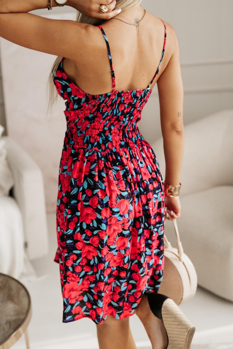 Women's Strap Dress Vacation V Neck Sleeveless Ditsy Floral Knee-Length Holiday Daily Date display picture 18