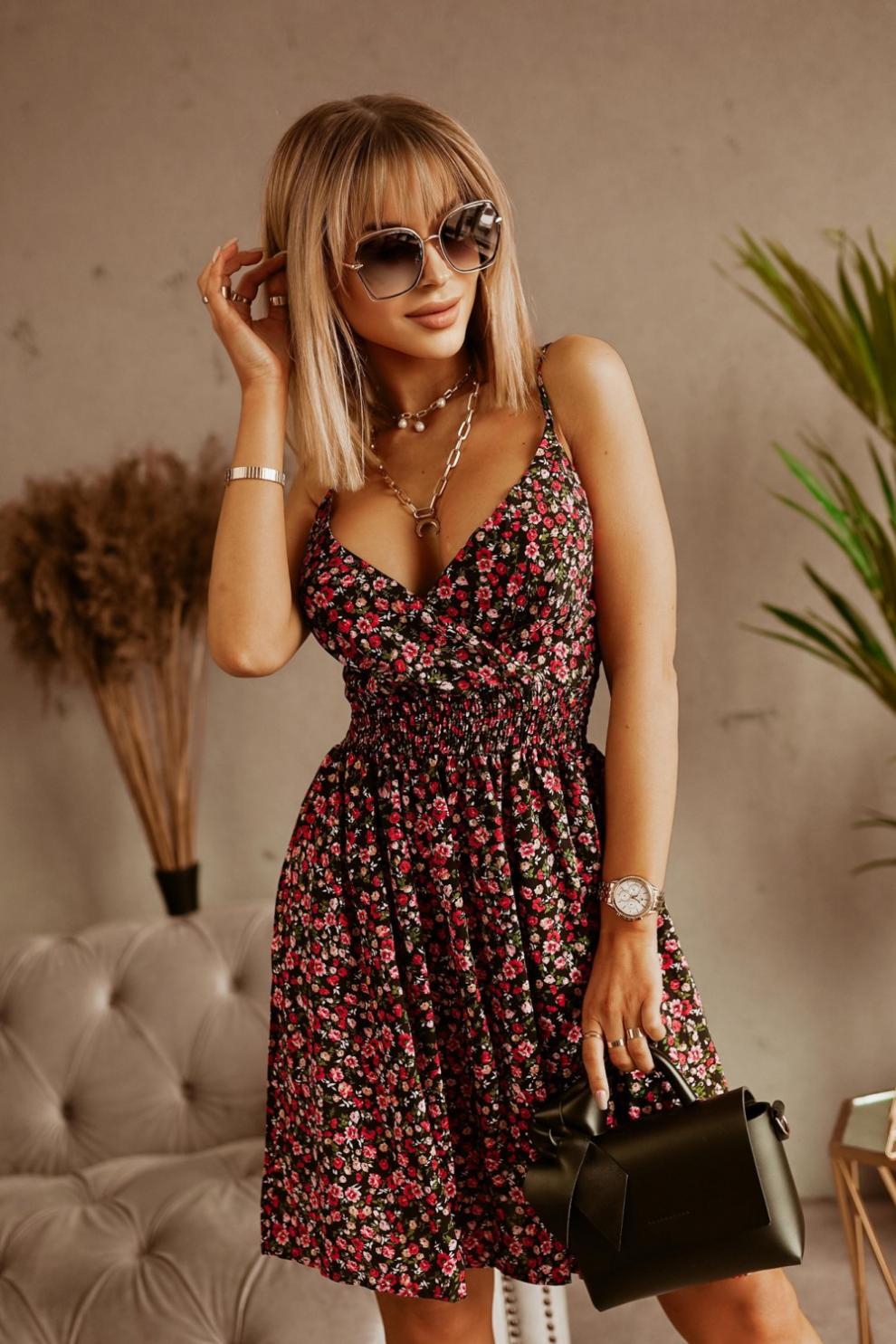Women's Strap Dress Vacation V Neck Sleeveless Ditsy Floral Knee-Length Holiday Daily Date display picture 22