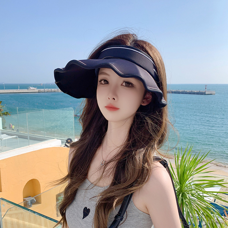 Women's Casual Sweet Solid Color Elastic Band Super Large Brim Topless Hat display picture 6