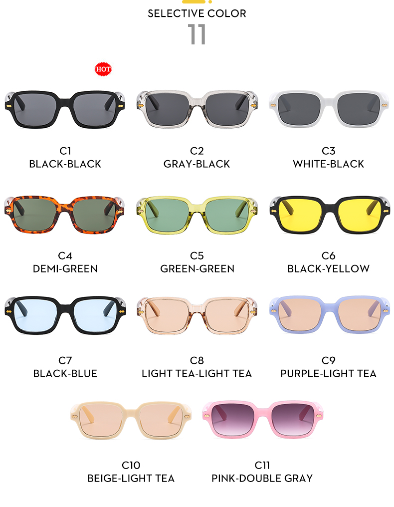 Vintage Style Solid Color Ac Square Full Frame Women's Sunglasses display picture 13