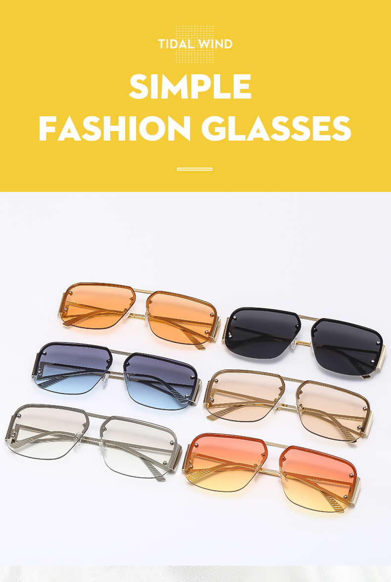Glam Einfacher Stil Farbblock Pc Quadrat Halbbild Sonnenbrille Der Frauen display picture 5