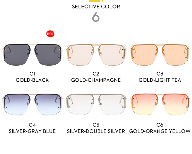 Glam Einfacher Stil Farbblock Pc Quadrat Halbbild Sonnenbrille Der Frauen display picture 8
