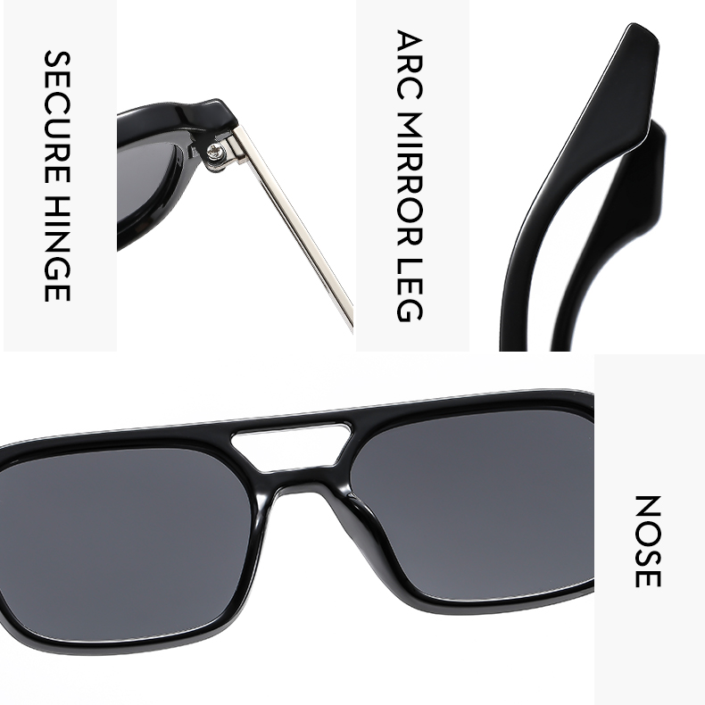 Hip-Hop Cool Style Color Block Ac Square Full Frame Women's Sunglasses display picture 12