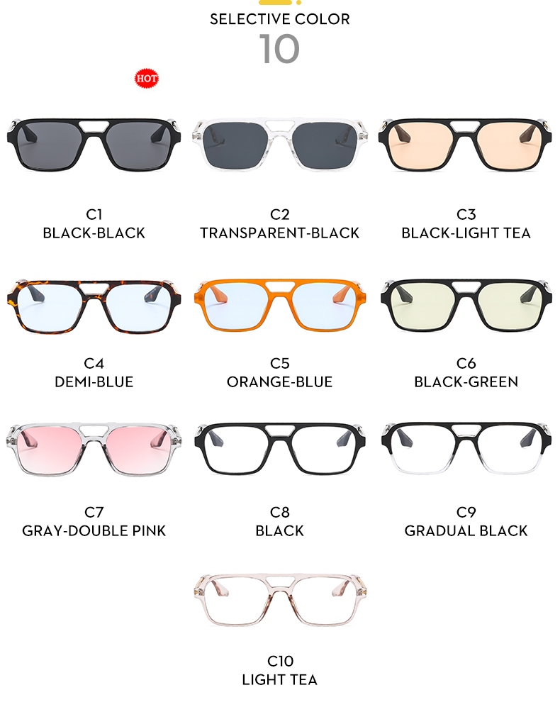 Hip-Hop Cool Style Color Block Ac Square Full Frame Women's Sunglasses display picture 17