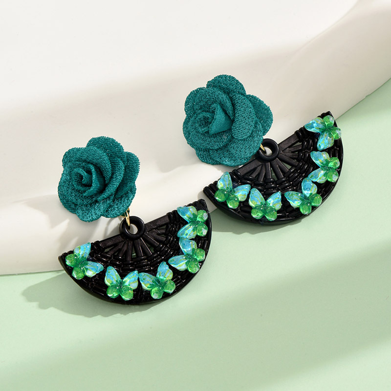 1 Pair Casual Sweet Flower Butterfly Plastic Resin Drop Earrings display picture 4