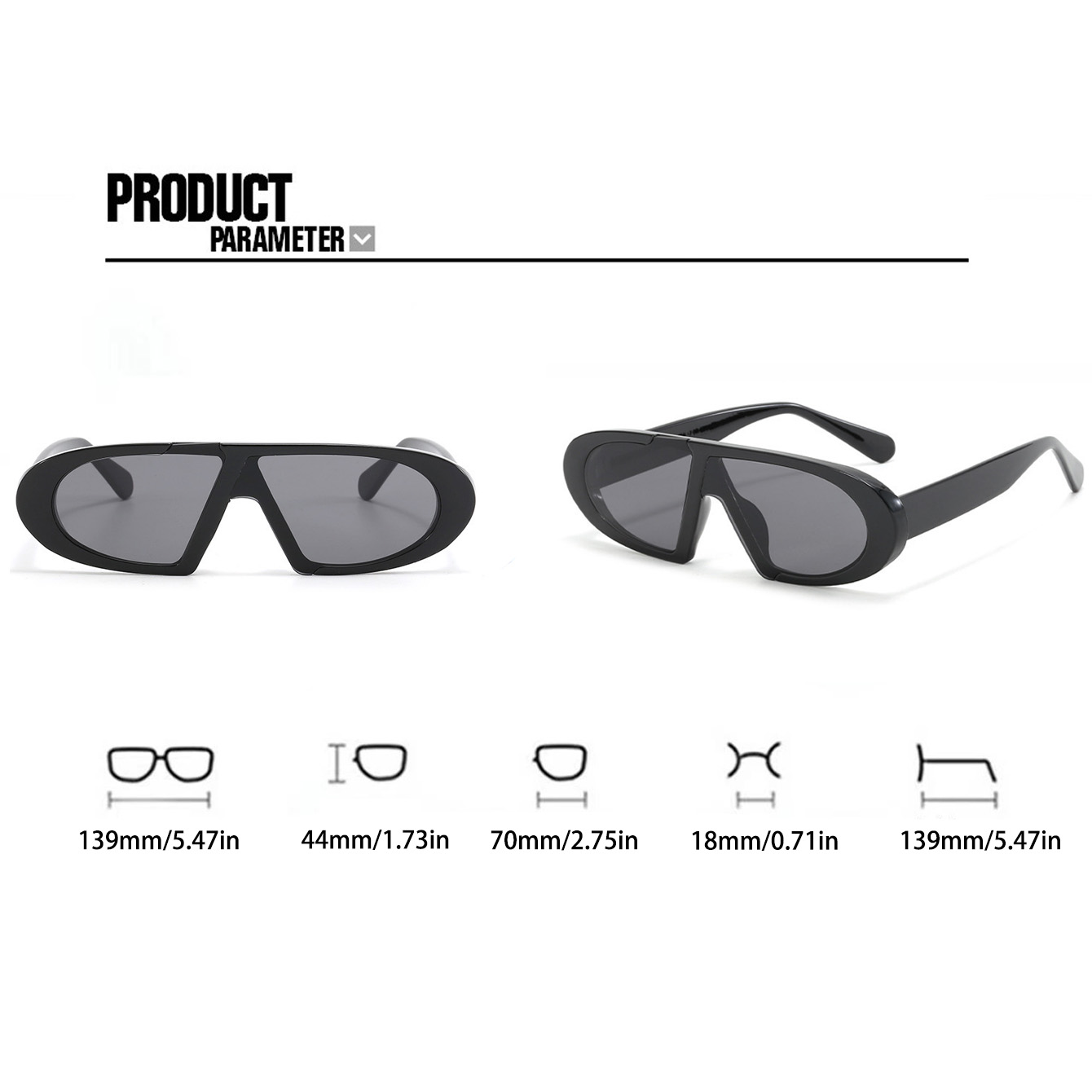 Vintage Style Streetwear Cool Style Solid Color Pc Special-Shaped Mirror Full Frame Women's Sunglasses display picture 7