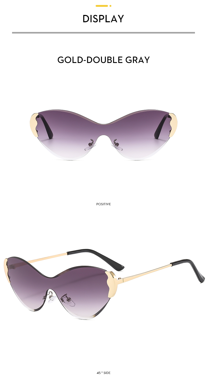 Modern Style Color Block Pc Special-Shaped Mirror Frameless Women's Sunglasses display picture 1