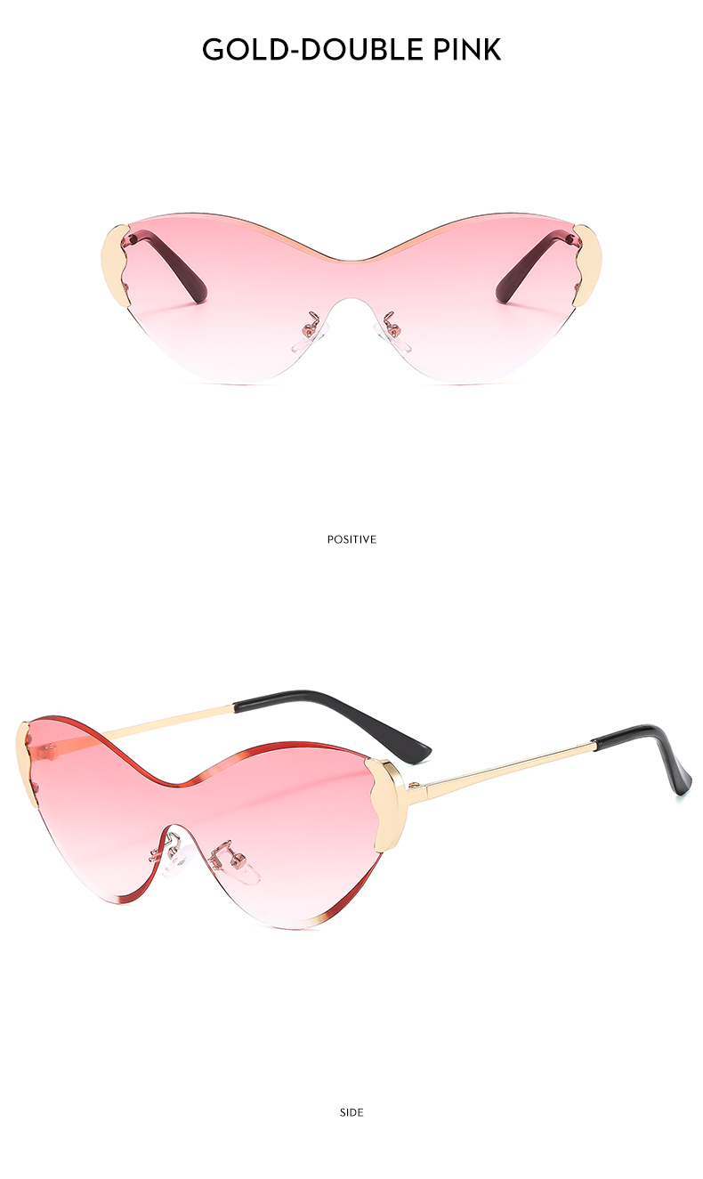 Modern Style Color Block Pc Special-Shaped Mirror Frameless Women's Sunglasses display picture 10