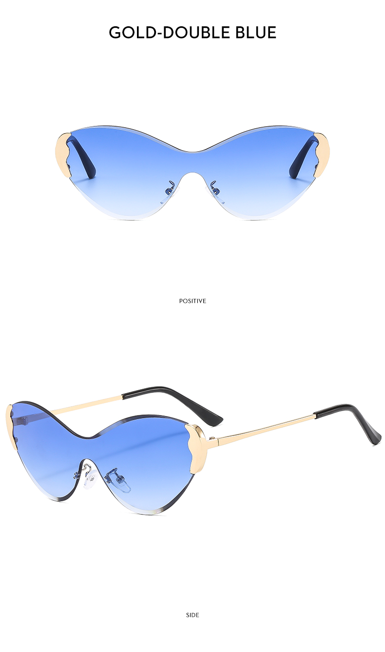 Modern Style Color Block Pc Special-Shaped Mirror Frameless Women's Sunglasses display picture 12