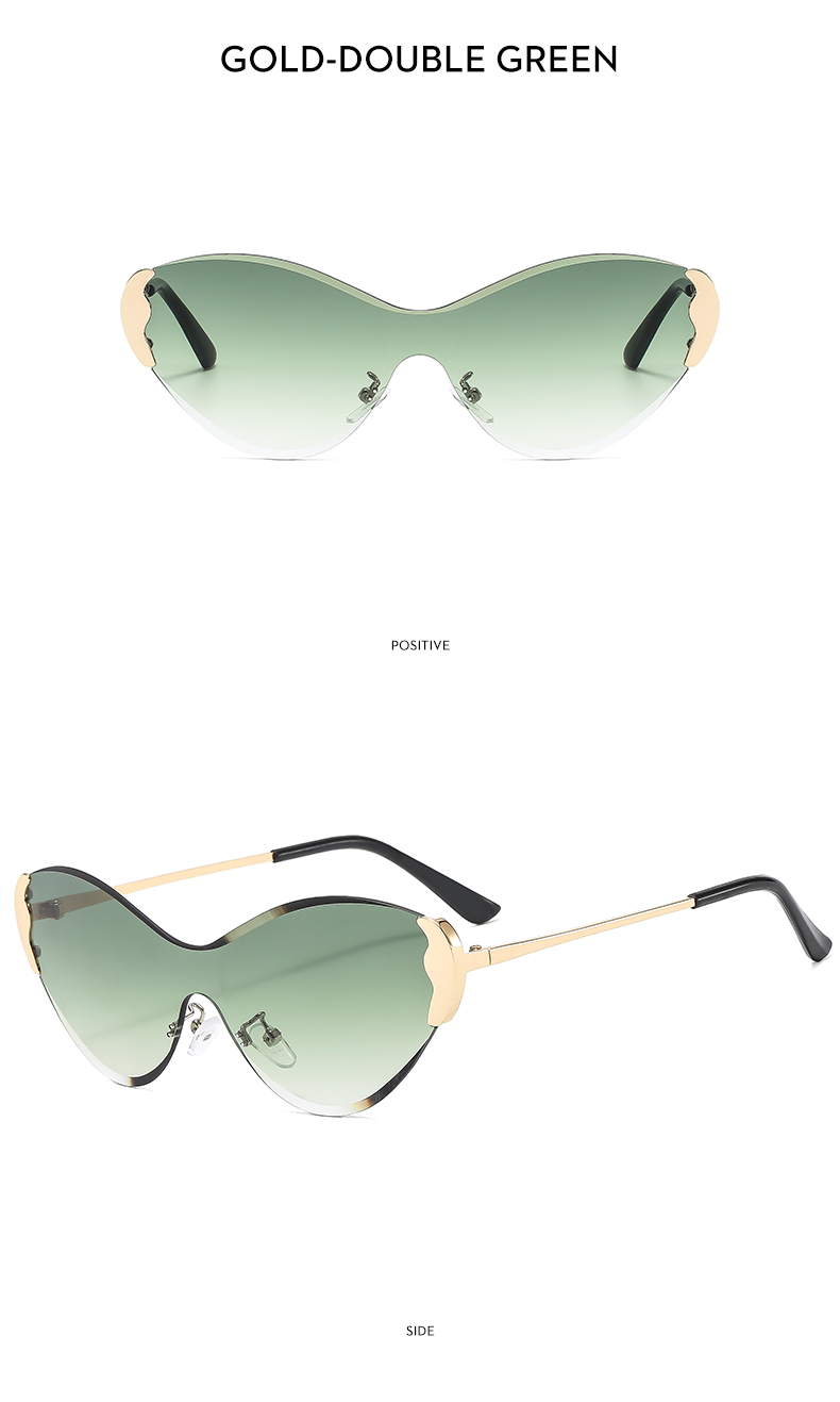 Modern Style Color Block Pc Special-Shaped Mirror Frameless Women's Sunglasses display picture 7