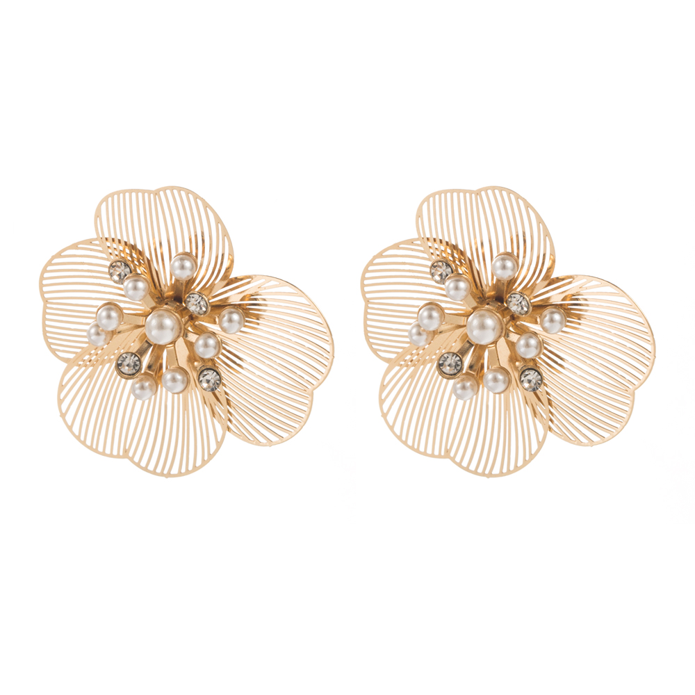 1 Pair Casual Vacation Flower Plating Alloy Gold Plated Silver Plated Ear Studs display picture 6