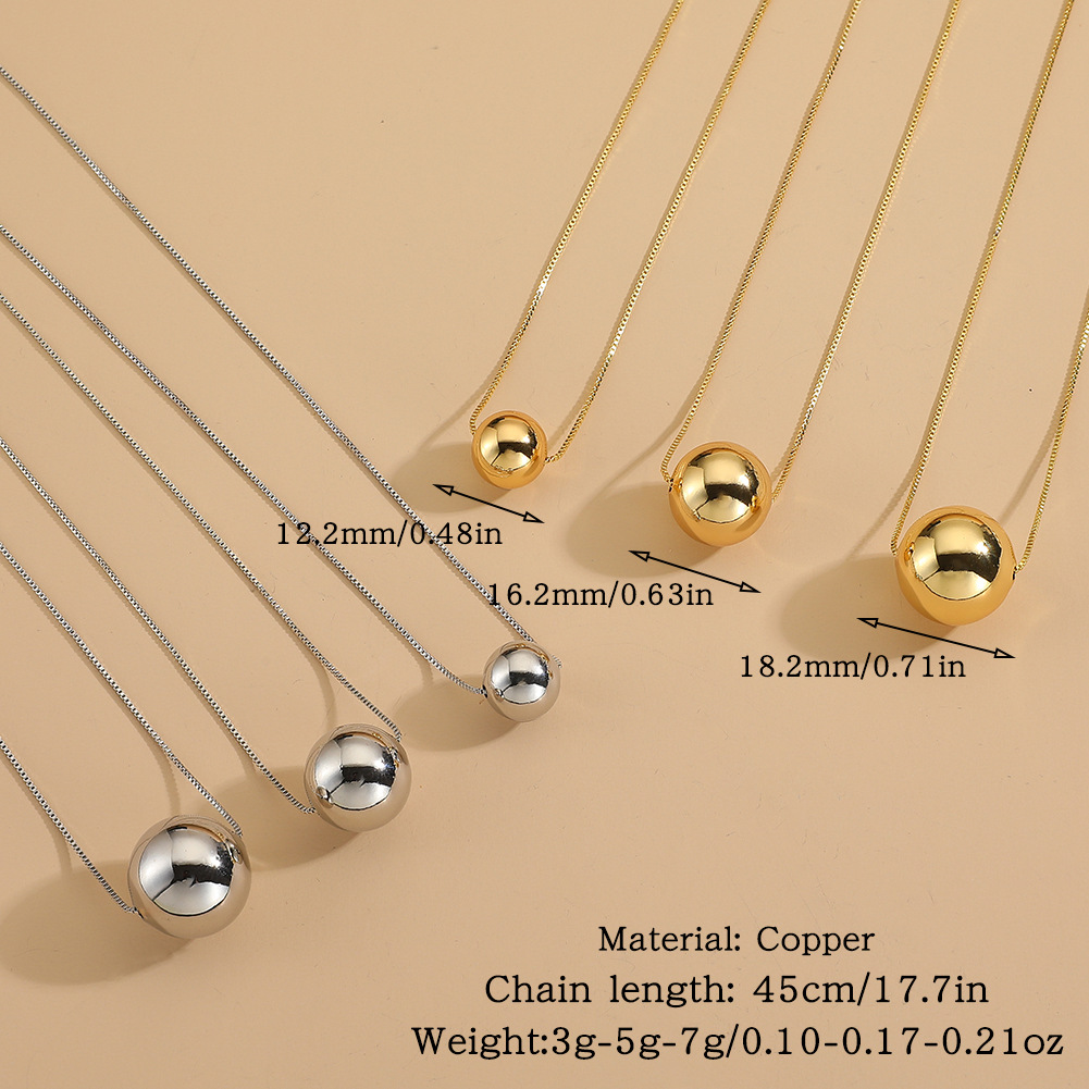 Wholesale Simple Style Ball Copper Plating Necklace display picture 1