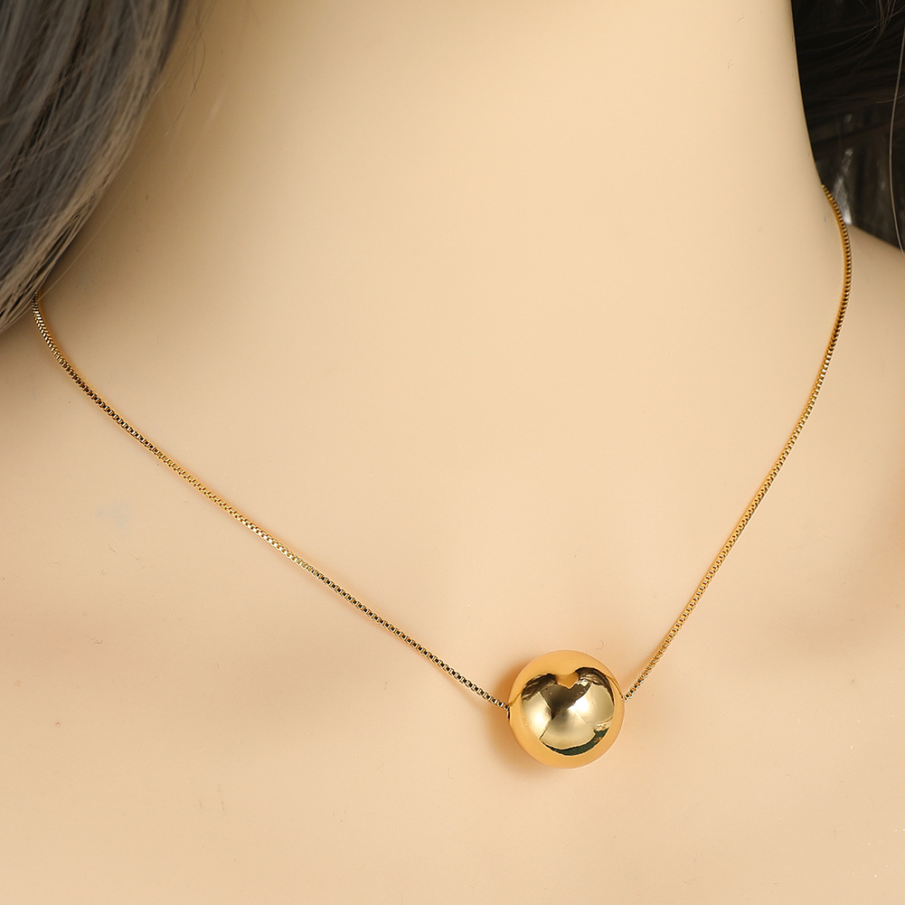 Wholesale Simple Style Ball Copper Plating Necklace display picture 5