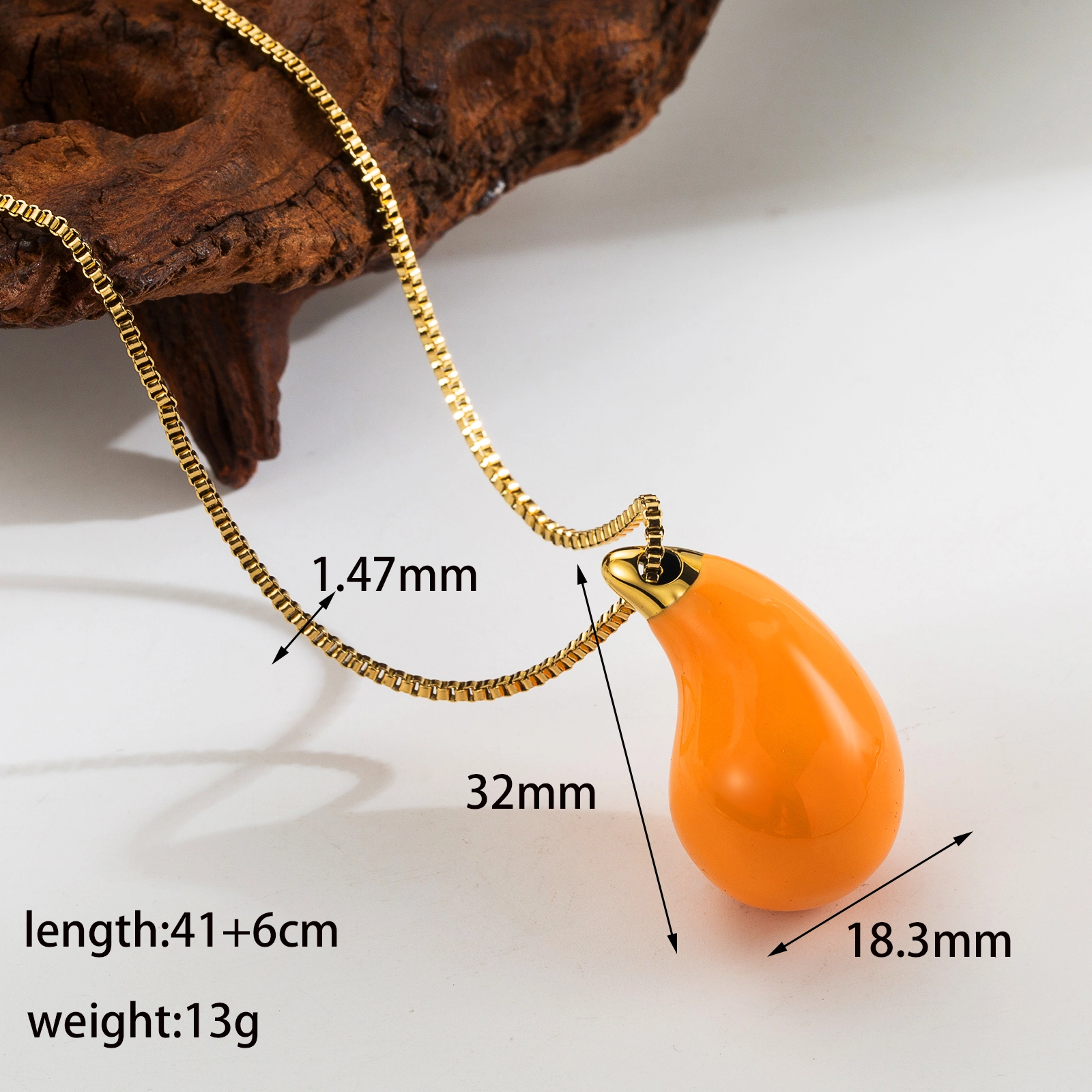 304 Stainless Steel 18K Gold Plated IG Style Vintage Style Enamel Water Droplets Earrings Necklace display picture 12