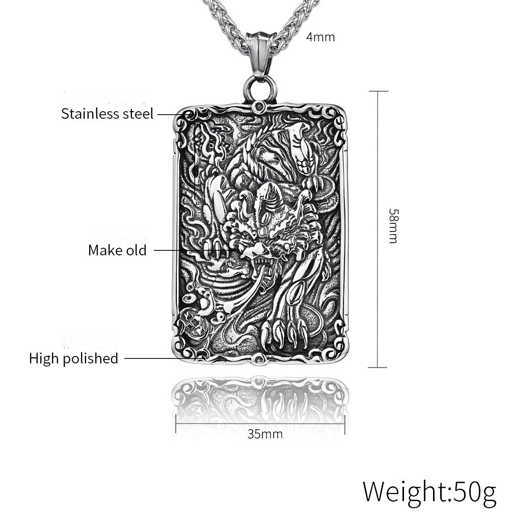 Hip-Hop Retro Solid Color 304 Stainless Steel Plating 18K Gold Plated Men's Pendant Necklace display picture 1