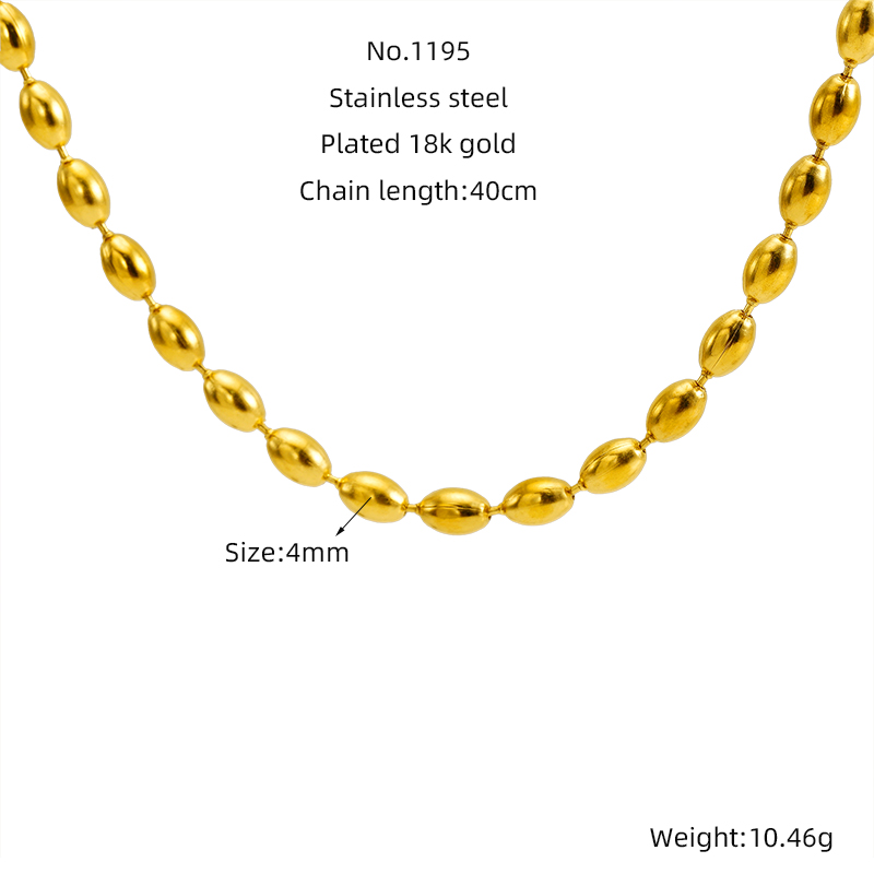 304 Stainless Steel 18K Gold Plated Simple Style Classic Style Plating Solid Color Necklace display picture 2