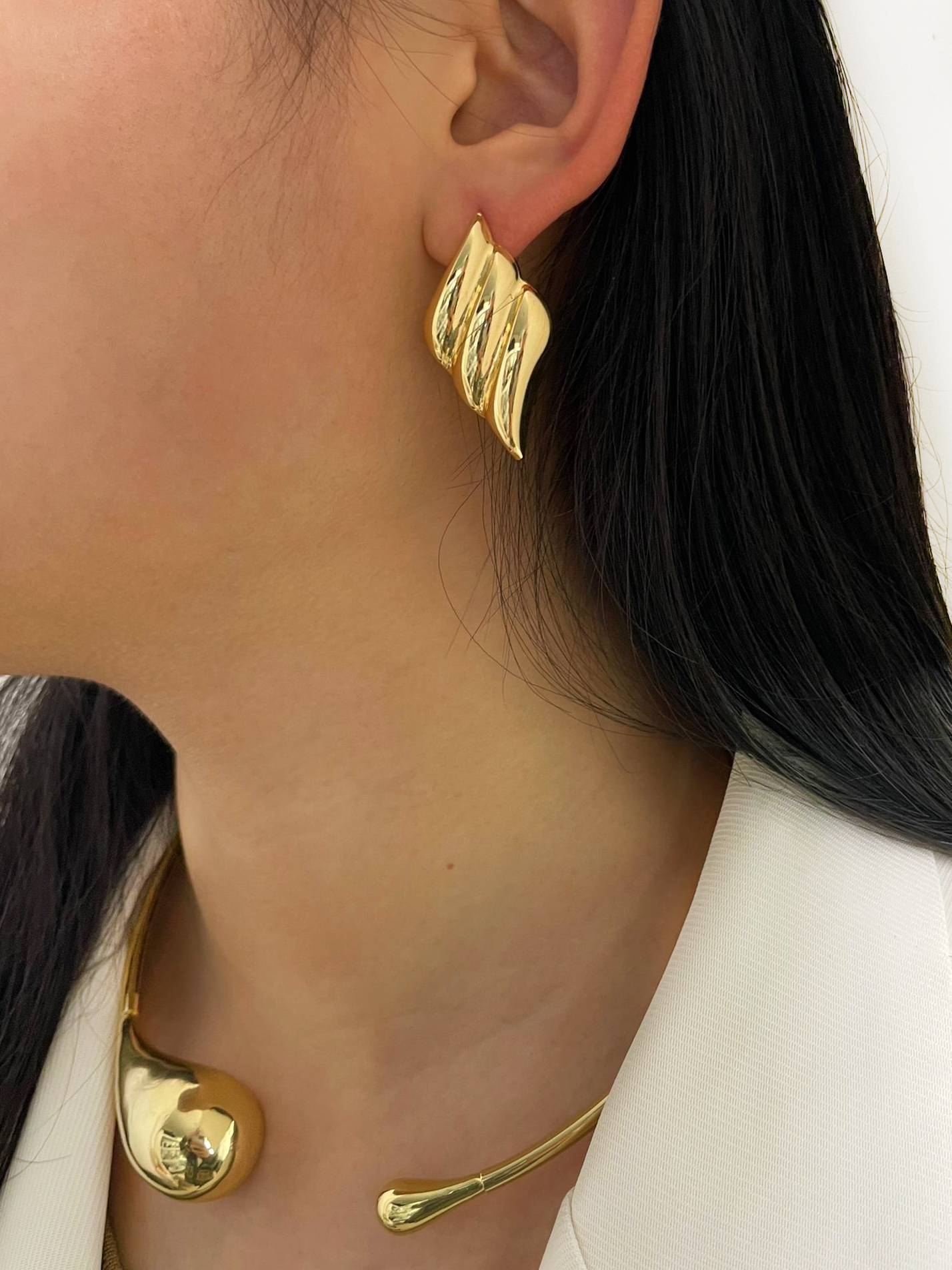 1 Pair Retro Simple Style Geometric Plating Copper 18K Gold Plated Ear Studs display picture 7