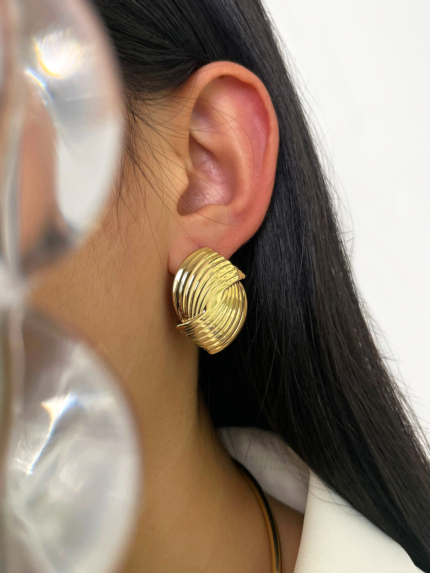 1 Pair Retro Simple Style Geometric Plating Copper 18K Gold Plated Ear Studs display picture 6