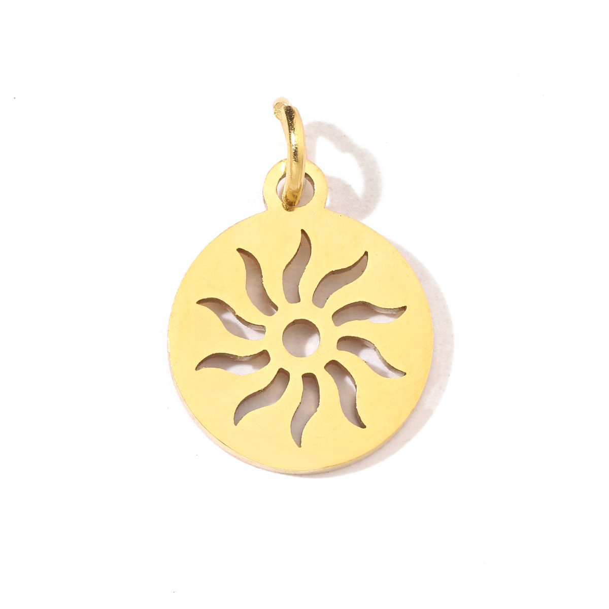 20 PCS/Package 201 Stainless Steel 18K Gold Plated Solid Color Polished Pendant display picture 8