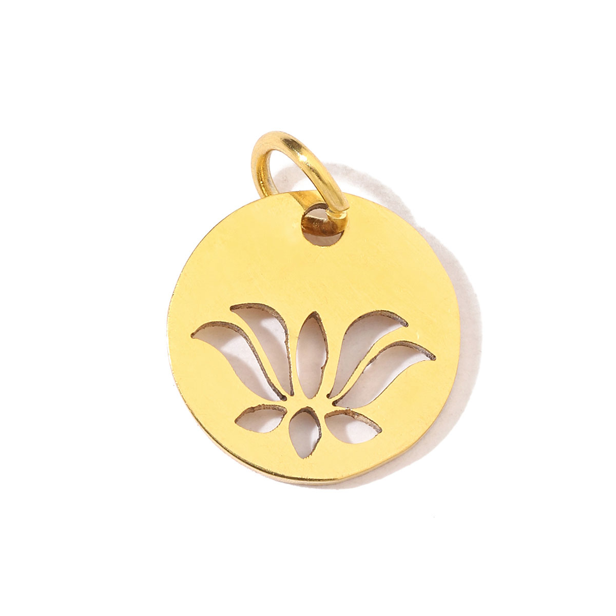 20 PCS/Package 201 Stainless Steel 18K Gold Plated Solid Color Polished Pendant display picture 24