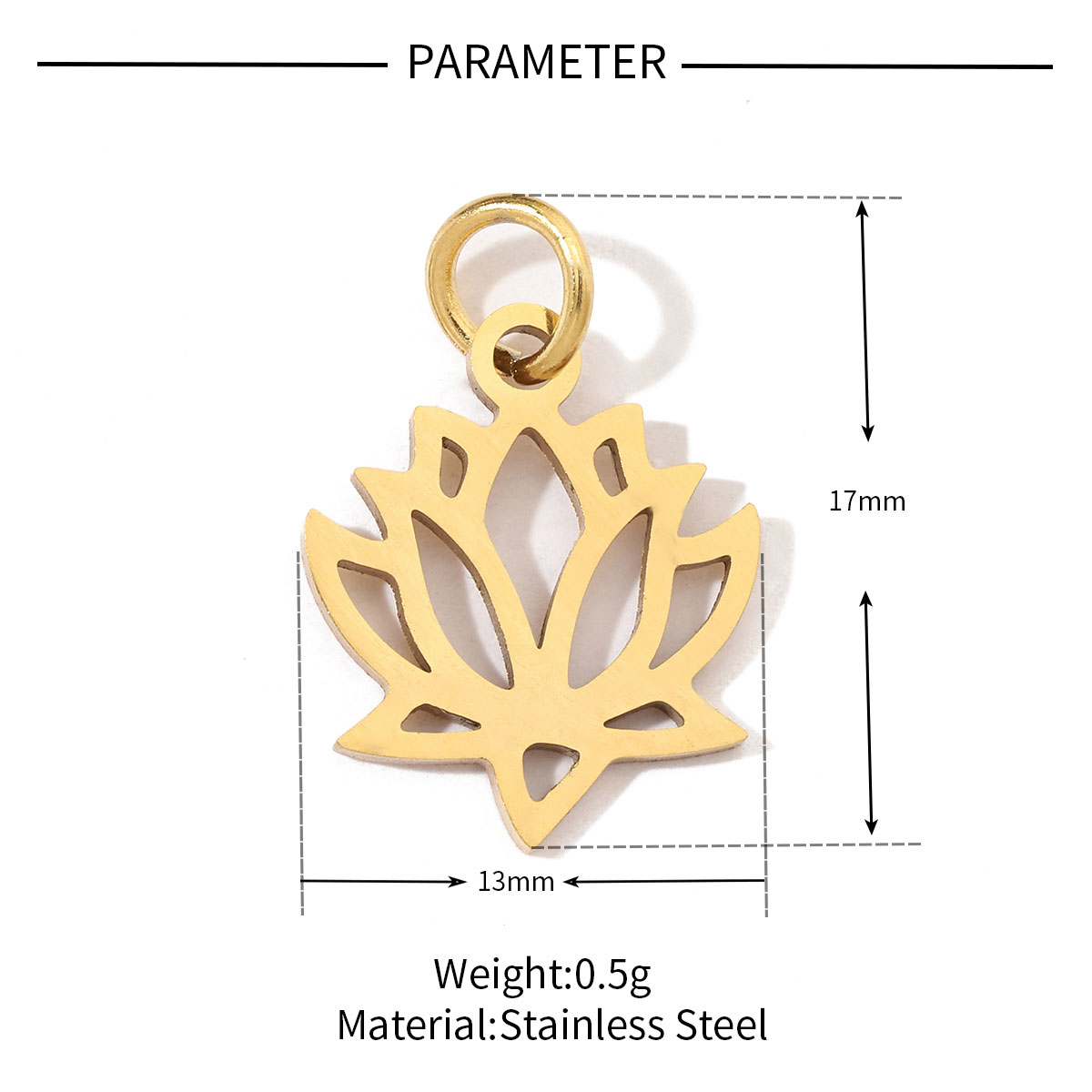 20 PCS/Package 201 Stainless Steel 18K Gold Plated Elephant Leaves Wings Polished Pendant Bracelets display picture 14