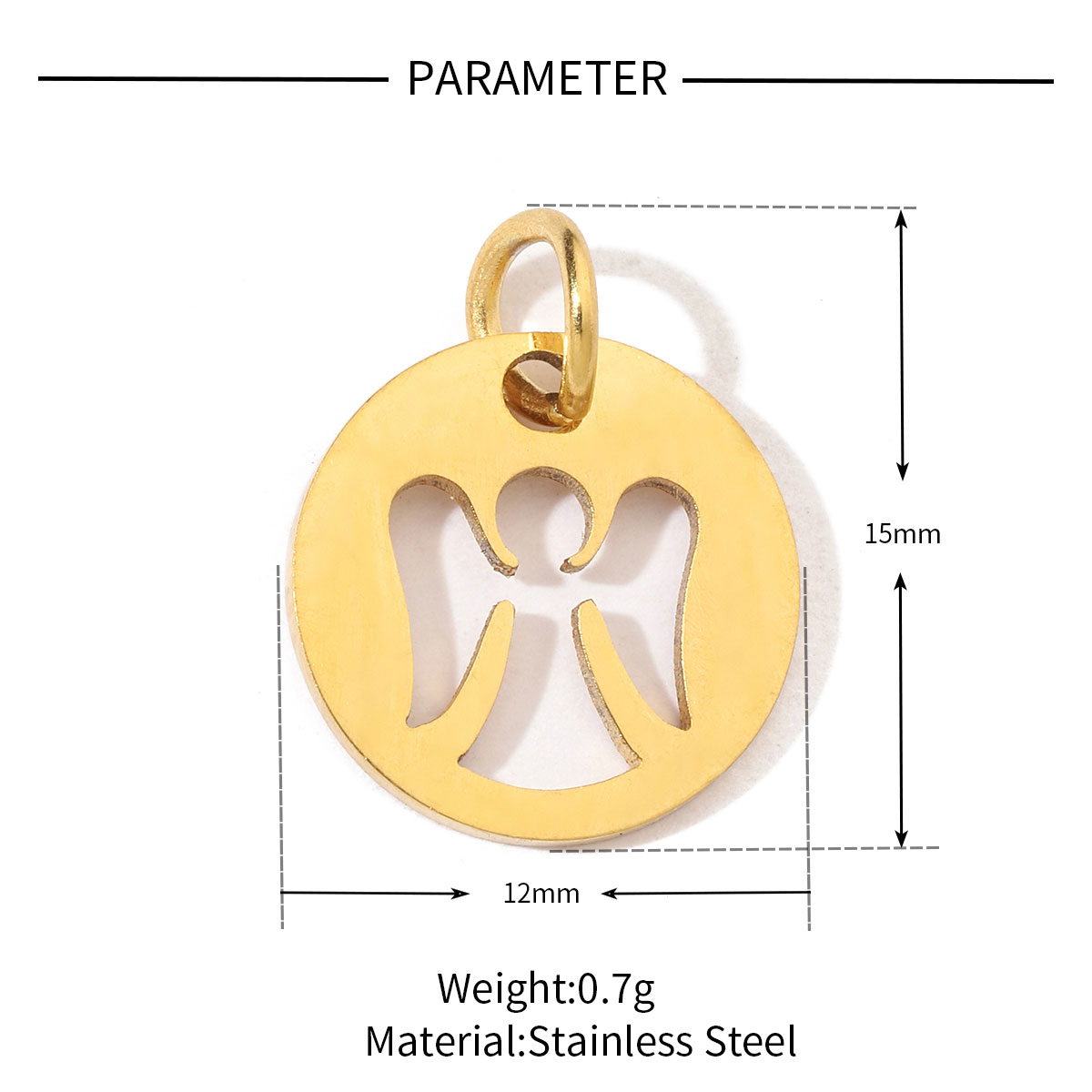 20 PCS/Package 201 Stainless Steel 18K Gold Plated Elephant Leaves Wings Polished Pendant Bracelets display picture 15