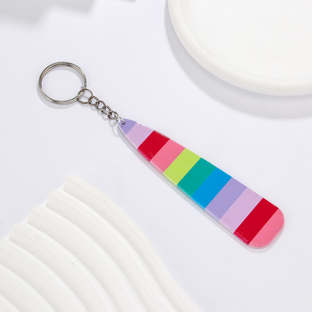 Simple Style Classic Style Color Block Arylic Iron Patchwork LGBT Pride Month Keychain display picture 5