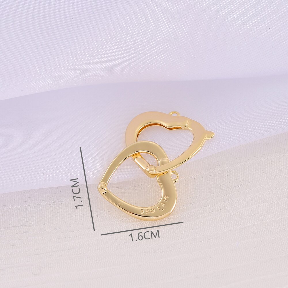 1 Piece 16 * 17mm Copper 18K Gold Plated Double Heart Heart Shape Polished Pendant display picture 2