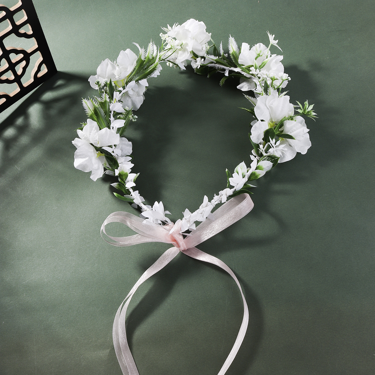 Women's Bridal Sweet Flower Cloth Ribbon Braid Flowers Hair Band Wreath display picture 14