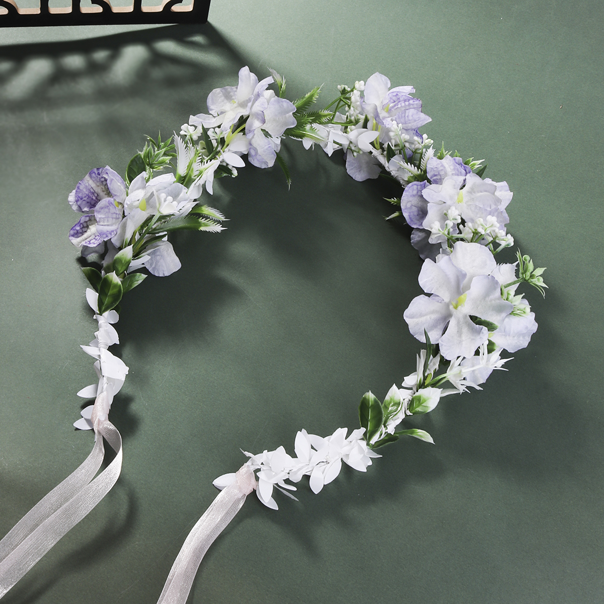 Women's Bridal Sweet Flower Cloth Ribbon Braid Flowers Hair Band Wreath display picture 5