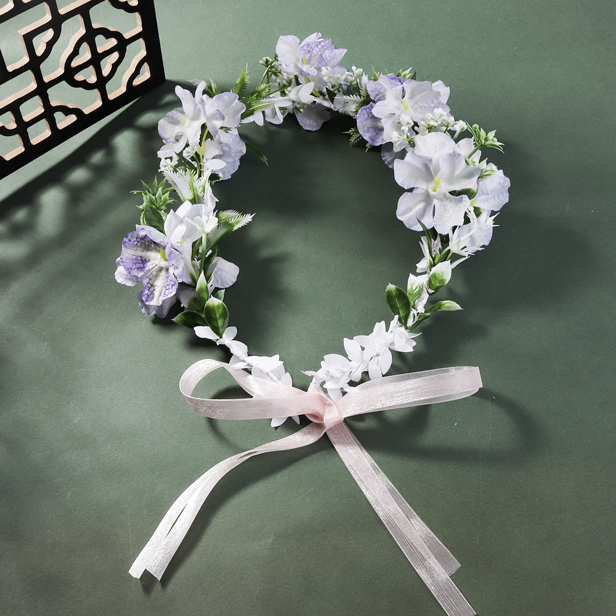 Women's Bridal Sweet Flower Cloth Ribbon Braid Flowers Hair Band Wreath display picture 6