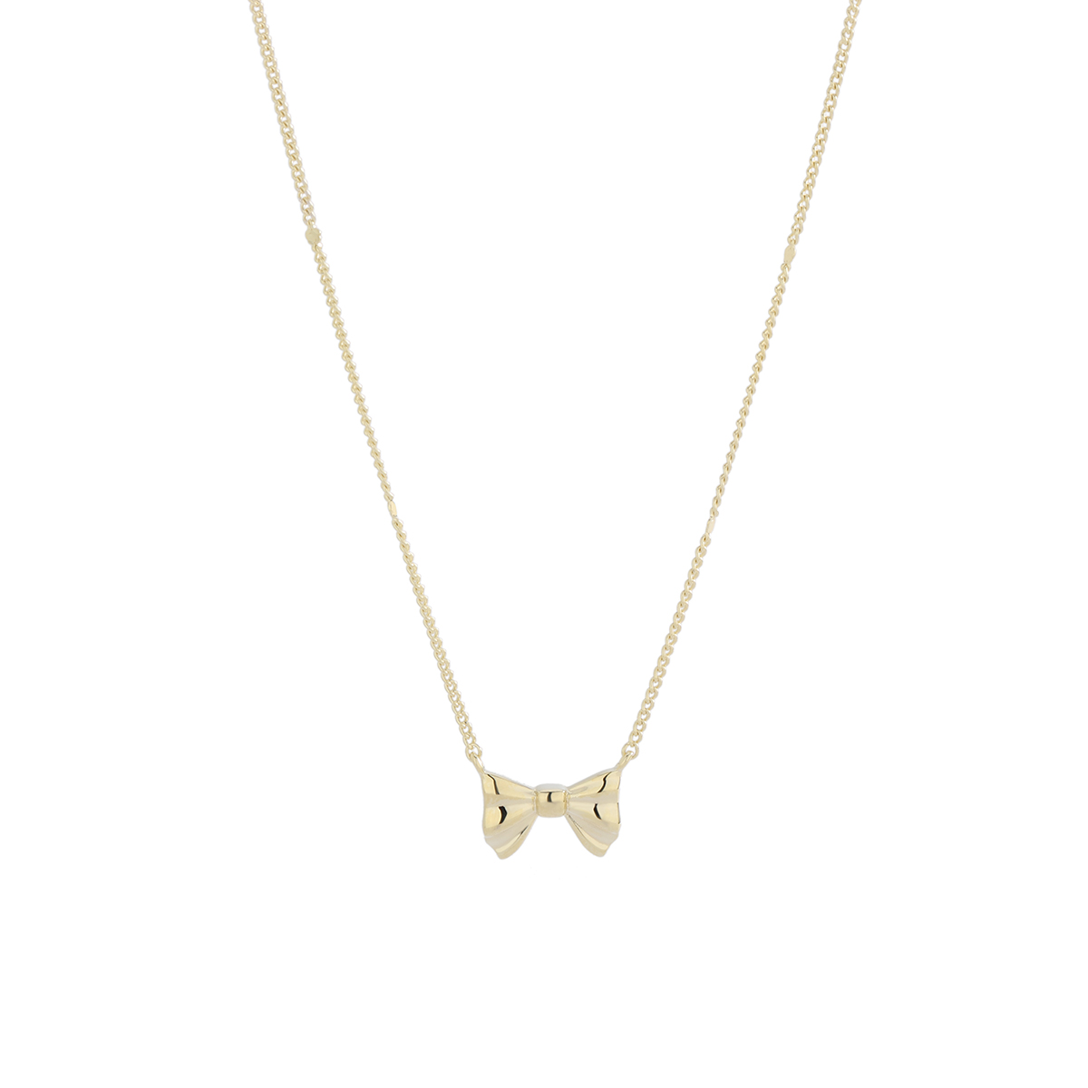 Sterling Silver 14K Gold Plated Simple Style Classic Style Plating Bow Knot Pendant Necklace display picture 2