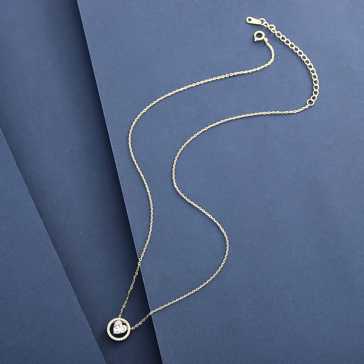 Sterling Silber 14 Karat Vergoldet Einfacher Stil Klassischer Stil Inlay Herzform Halskette Mit Anhänger display picture 4