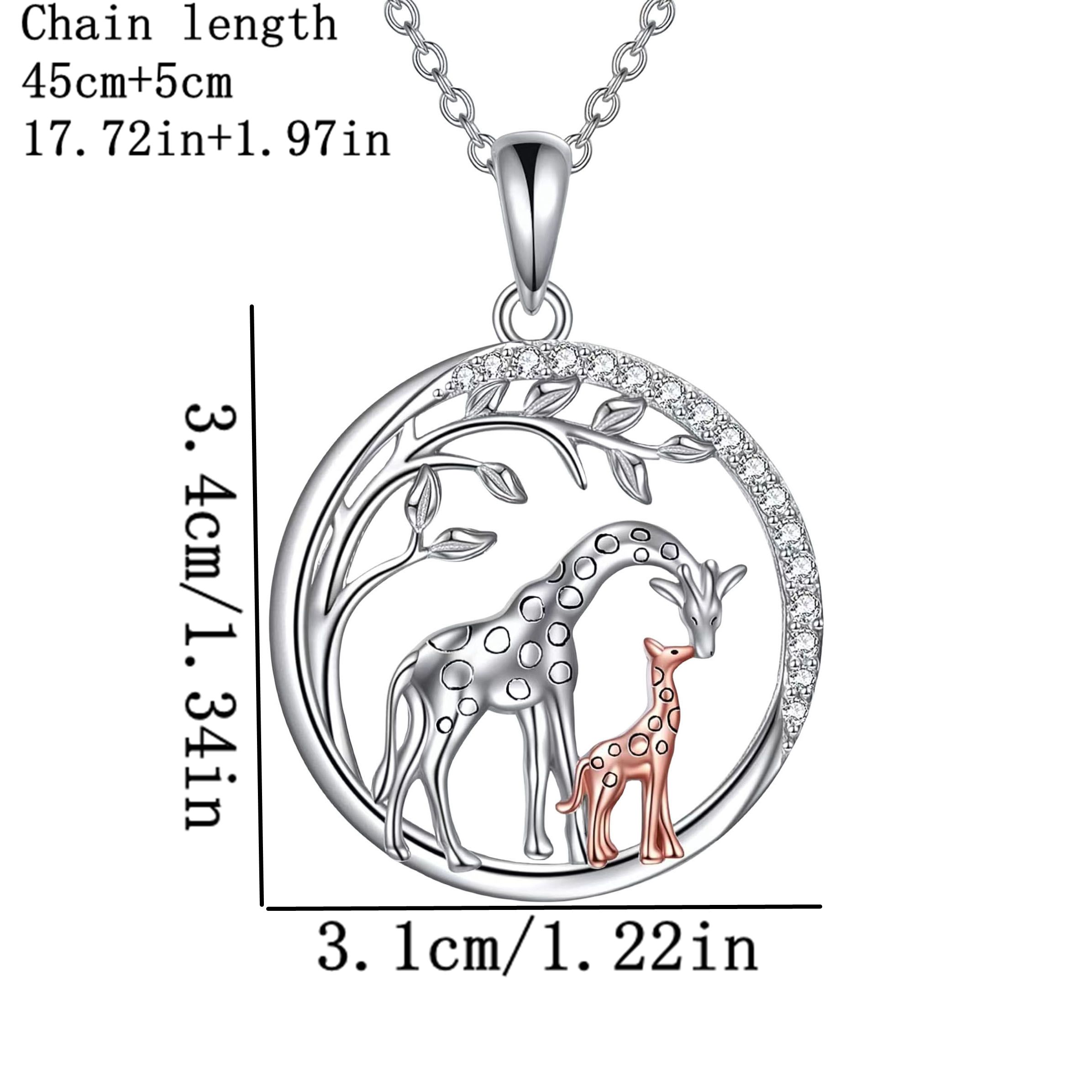 Artistic Animal Giraffe Alloy Inlay Rhinestones Silver Plated Women's Pendant Necklace display picture 4