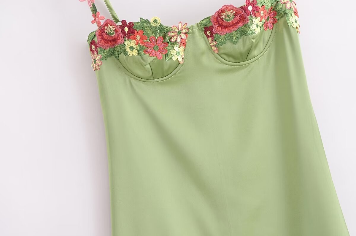 Women's Strap Dress Sexy Strap Zipper Sleeveless Flower Midi Dress Holiday Date display picture 5