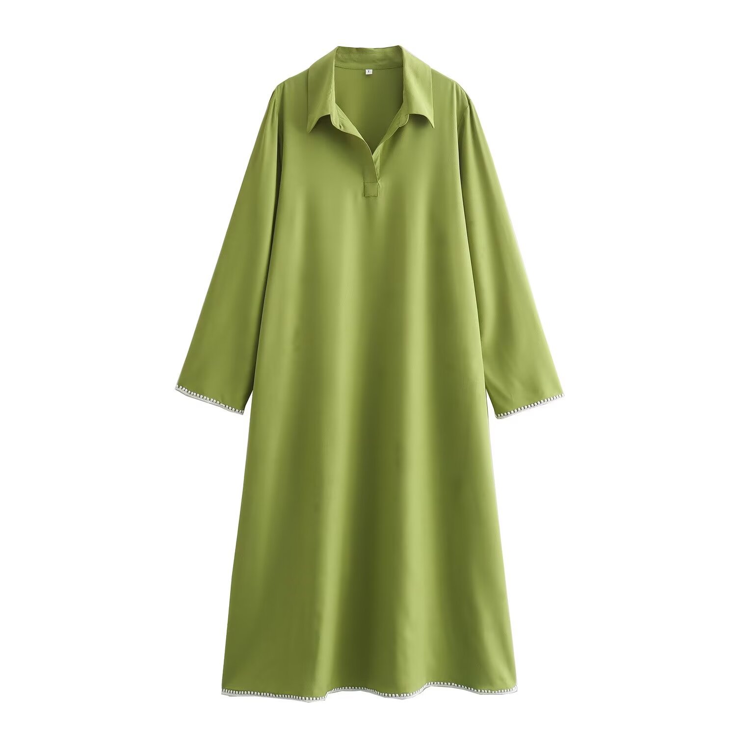 Women's Regular Dress Streetwear Turndown Long Sleeve Solid Color Midi Dress Outdoor Daily display picture 2